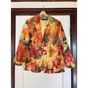 Artist-Dyed One of a Kind Fire Ralph Lauren Multicolor Tie-Dye Jacket